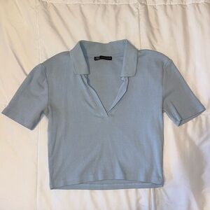 Zara V-Neck Collared Shirt